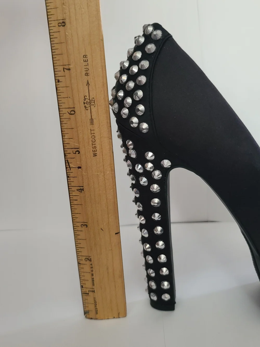 Zigi Soho Black Satin Platform Studded Pumps